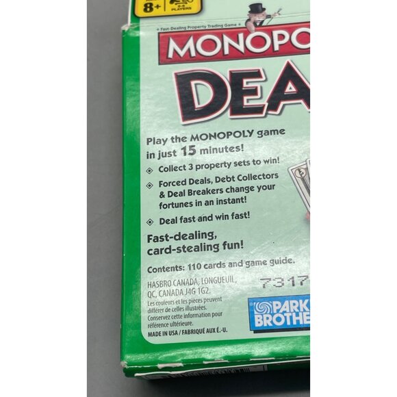 Monopoly Deal Card Game Ages 8+ For 2-5 Players By Hasbro Gaming READ - Picture 7 of 8